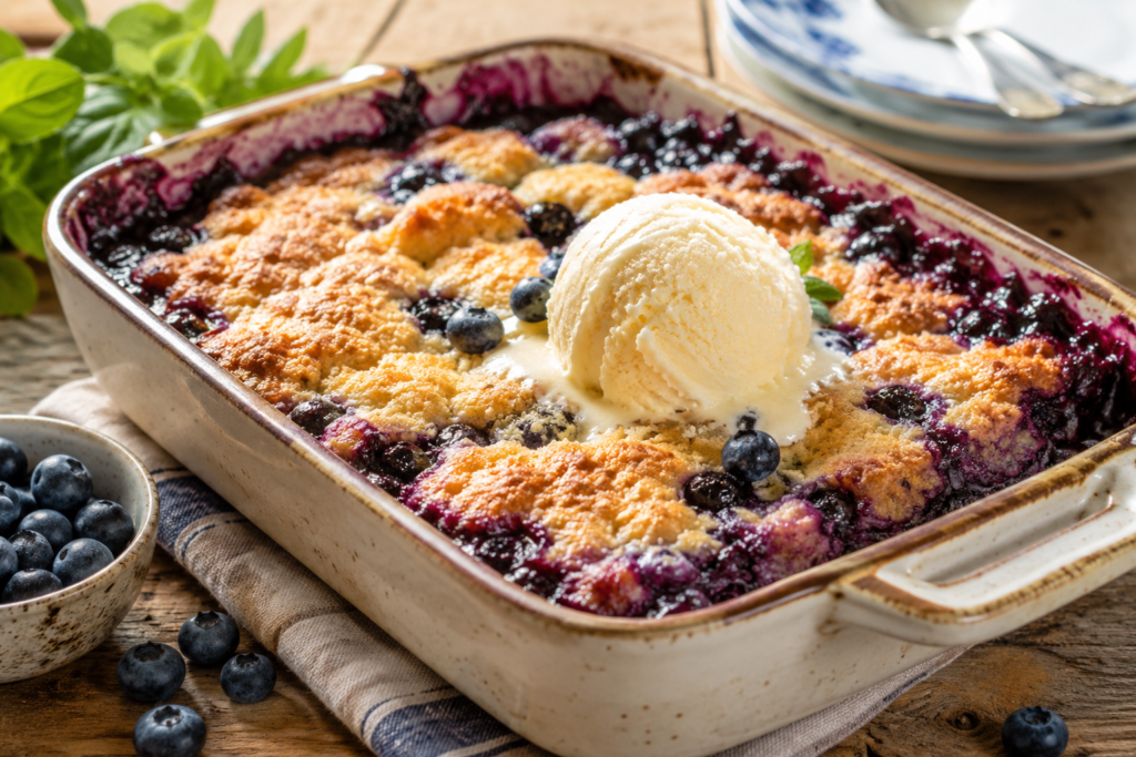 recipe for blueberry cobbler with 3 ingredients recipe